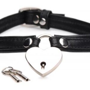 YourPrivateLife.nl - Heart Lock - Collar Met Sleutels - Zwart